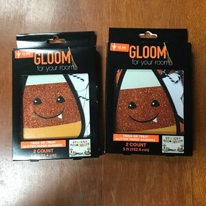 Halloween Bundle Glitter Paper Banners and Purple Spiders and Bats Lights